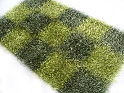 Polyester Shaggy Green Rug