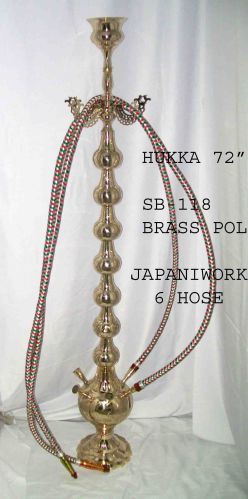 Plain Non Coated Brass Hookah, Flavours : Tobacco, Pipe Length : 4ft, Weight : 6.350kg