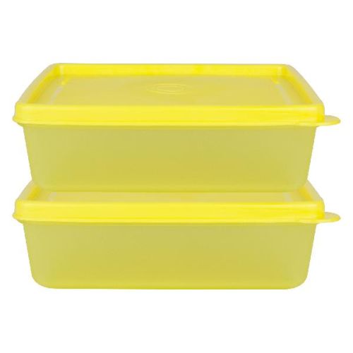 500 ML SQUARE AIRTIGHT PLASTIC TIFFIN BOX YELLOW