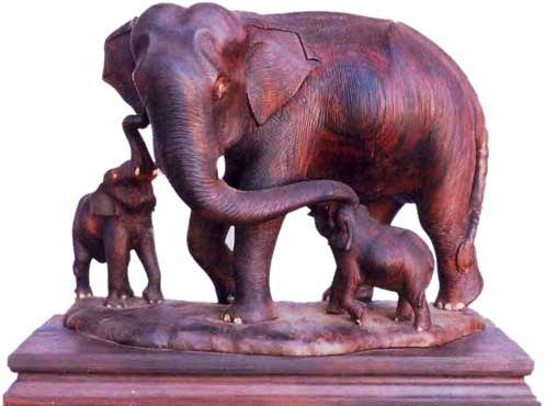 Wooden Handicraft (Rose Wood Elephant Statue)