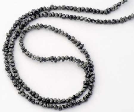 Natural Blackish Silver Color Rough Diamond Beads