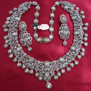 Diamond Polki Necklace Set