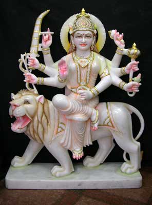 MDS-05 Marble Durga Statues, For Home, Hotel, House, Religious, Shop, Size : 1ft, 2ft, 3ft, 4ft