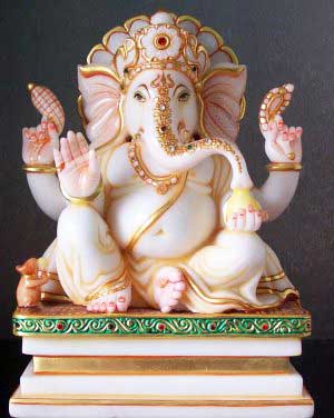 MGS-02 Marble Ganesh Statues, For Interior Decor, Office, Home