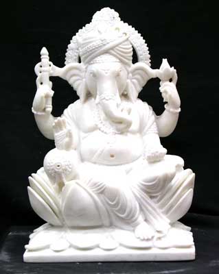 MGS-03 Marble Ganesh Statues, For Interior Decor, Office, Home