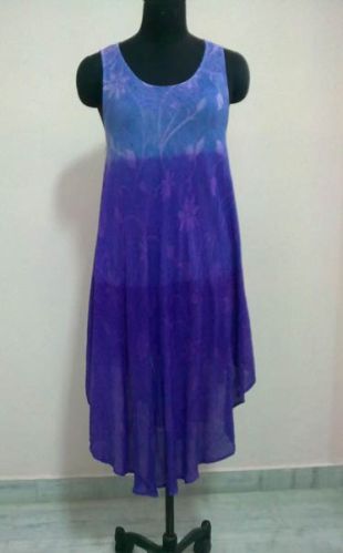 Rayon Crepe Umbrella Dress With Hand Spray Print