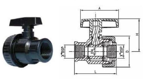 UPVC Female Ball Valve, For Gas Fitting, Oil Fitting, Water Fitting, Size : 1/2inch, 2inch, 3/4inch