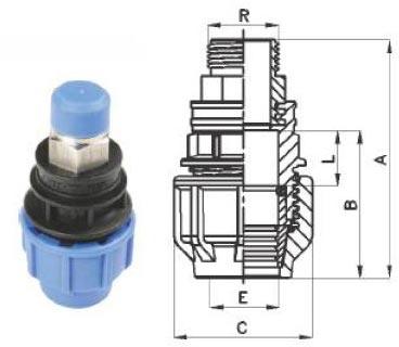 Male Threaded Adator With Metal Insert, For Industrial, Size : 10-20mm, 20-30mm, 30-40mm