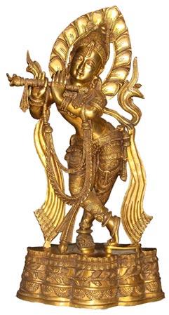 Brass Krishna Statue