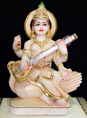 Marble Saraswati Ji Statue