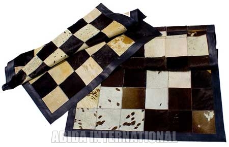 Leather Rugs, Pattern : Plain