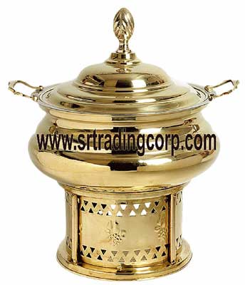 Brass Food Warmer With Serving Dish