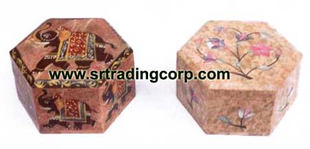 Carved Stone Boxes - 03