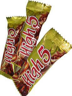 Rectangular High 5 Chocolate, For Eating Use, Packaging Type : Plastic Wrapper