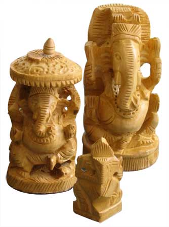 Wooden Ganesha Statue