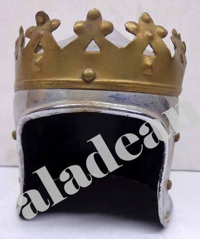 Silver Golden Medieval Armour King Richard Display Helmet, For Safety Use, Style : Half Face
