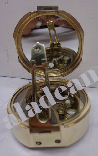 Coated Brass Nautical Survey Brunton Compass, For Promotional Work, Gift Item, Direction Tracking, Ship