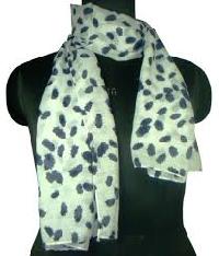 Printed Natural Finish Linen Stoles, Color : Multi Color