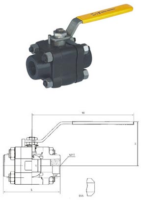 Forged Steel Three Piece Ball Valve