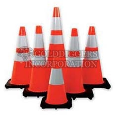 Polyethylene Safety Road Cones, Color : Orange