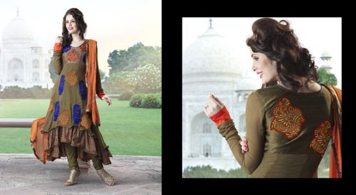 Georgette Churidar Kameez With Dupatta