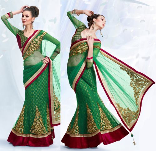 Viscose Lehenga Style Saree With Blouse
