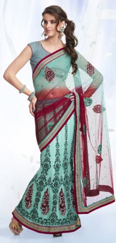 Satin Lehenga Style Saree