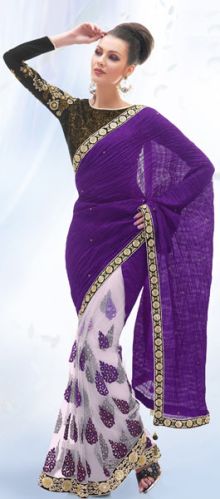 Net Saree With Blouse