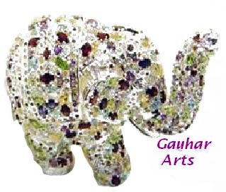 Gemstone Carved Elephant Statue