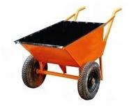 Mild Steel Double Wheel Barrow, For Cleaning Purpose, Capacity : 100-200ltr