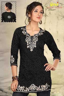 Cotton Designer Black Kurtis