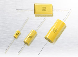 Axial Metallized Polyester Film Capacitor, Brand Name : Kowary