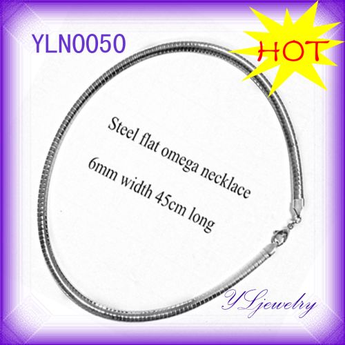Stainless Steel Semi-flat Omega Chain Necklace