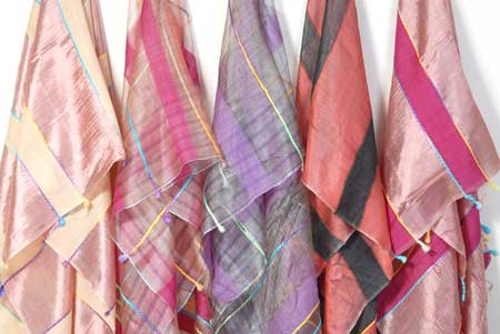 Silk Scarves, Pattern : Hand Painted
