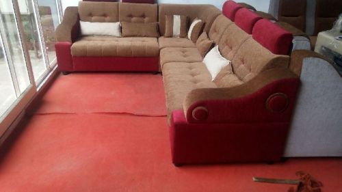 Wood Lounge L Shaped Sofa, Size : 190 X 108 X 75, 118 X 118 X 75, 150 X 108 X 75 Cm Etc.