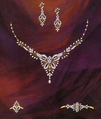 Diamond necklace set