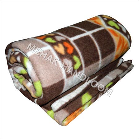 Wool Printed Fleece Blanket, For Double Bed, Feature : Comfortable, Impeccable Finish