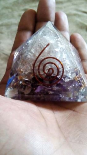 Crystal-Amethyst Orgonite Pyramid