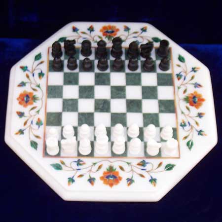 Polished Marble Chess Sets, For Home, Playing, Color : White