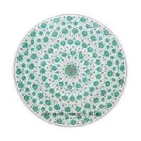 Round Polished Marble Inlay Coffee Table, For Home Office, Living Room, Dining Room, Feature : New