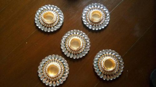 Acylic White Floating Diyas, Technics : Handmade for Decoration