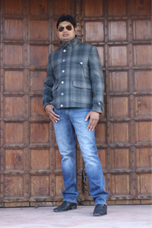 Gray Check Wool Jacket