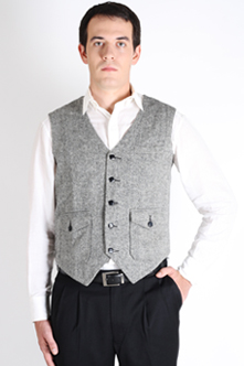 Mens Herringbone Wool Waistcoat, Size : XL, XXL