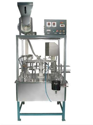 Stainless Steel Semi Automatic Bottle Filling Machine, Color : Silver