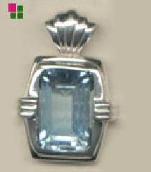 Ladies Beautiful Sterling Silver .925 Aquamarine Pendant