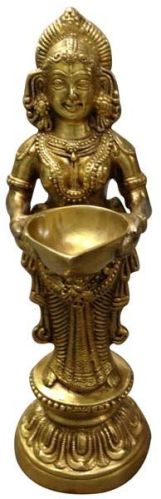 Aakrati - Handmade Lord Laxmi Statue With Diya Deep Lashmi