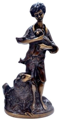 Antique Look Decorative Metal Brass Sculpture, Size : 5.1x2.8x9.4 Inch