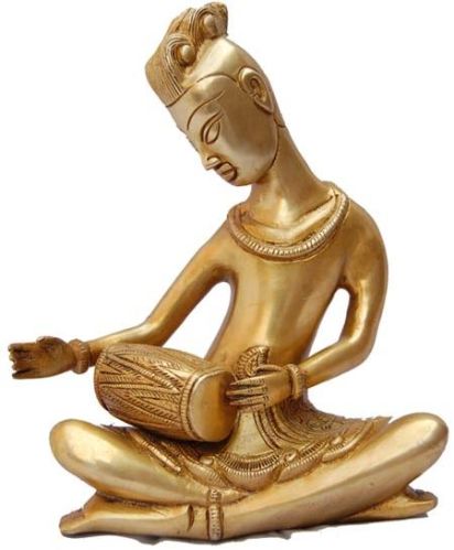 Aakrati Brass Lady Musician Statue, Feature : Smooth Finish, Light In Weight