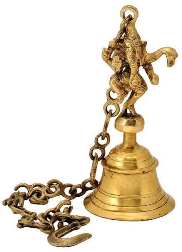 Brass Made Antique FinishTemple Bell Of Dancing Ganesha
