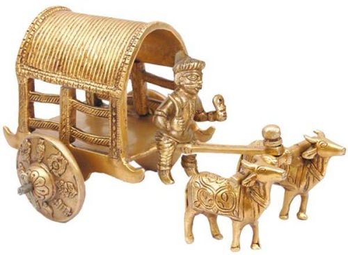 Bull Cart Designer Sculpture Art By Aakrati In Antique Finishese